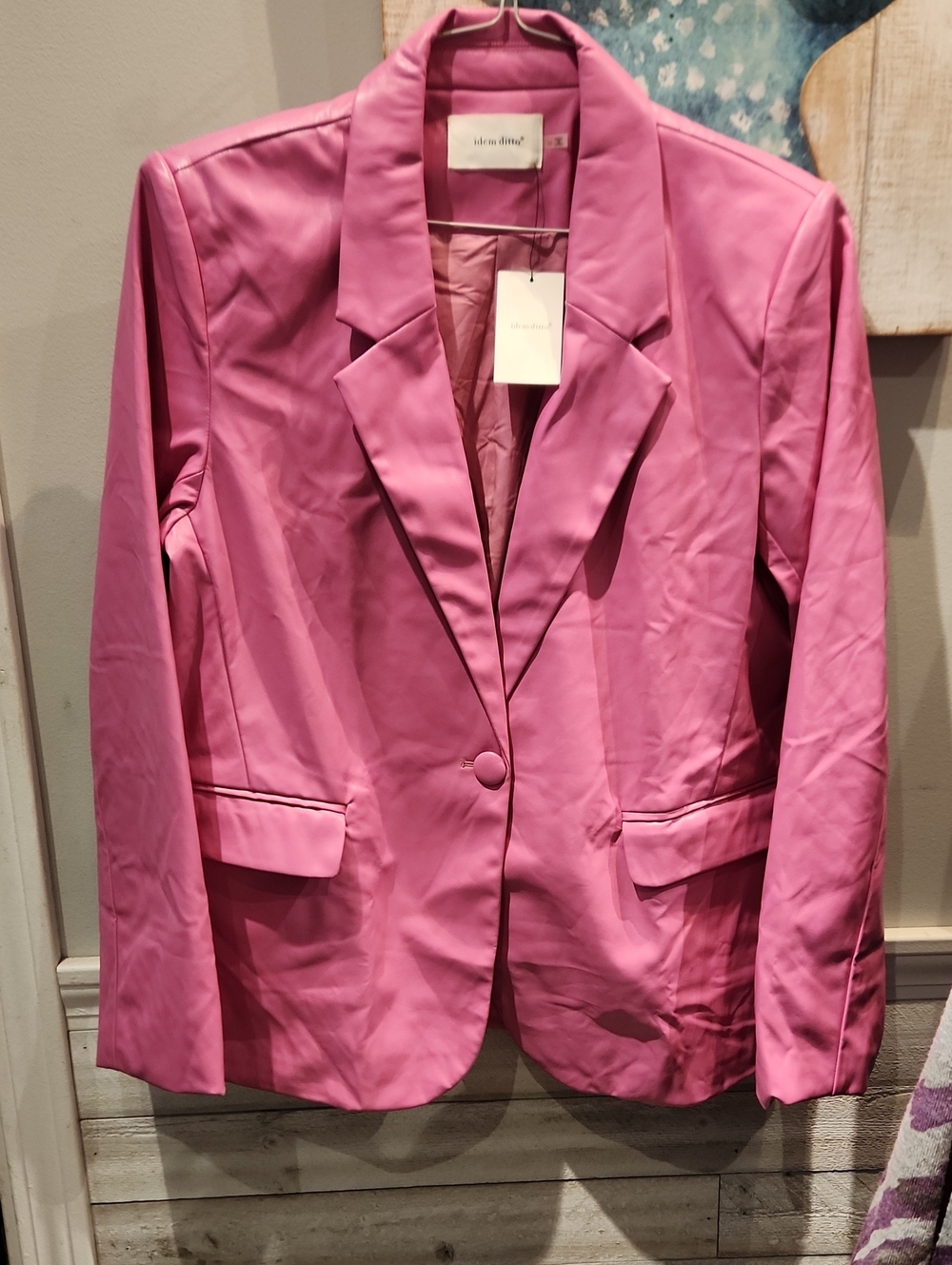NWT Idem Ditto Women's Sz M Pink Single-Button Blazer